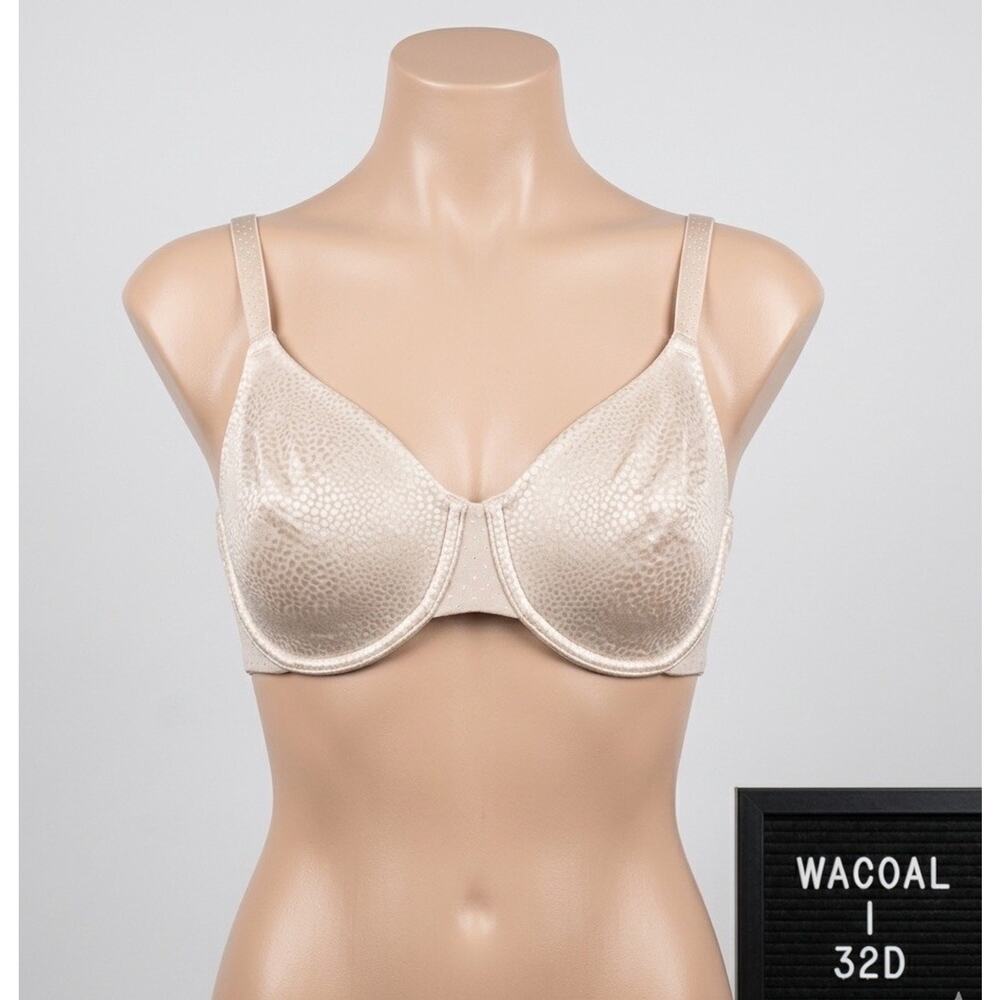 Wacoal Back Appeal Bra 32D Tan Nude Full Coverage Unlined Underwire 855303